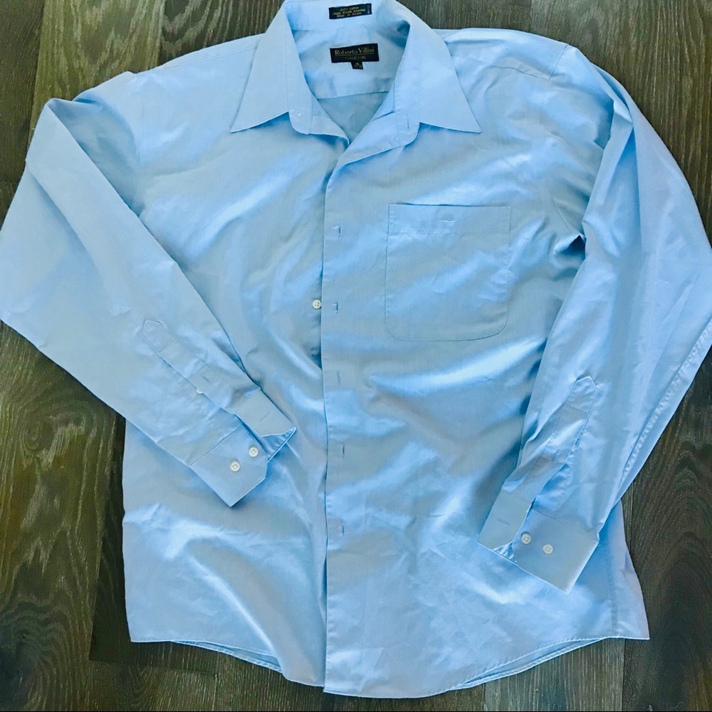 Robert Villini Blue Dress Shirt (16 34/35)
